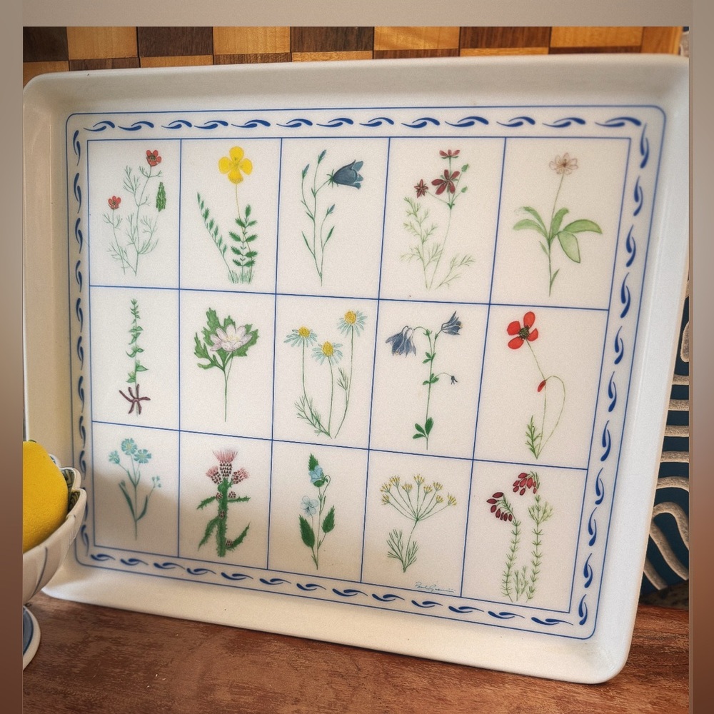 Floral Patterned Melamine Tray